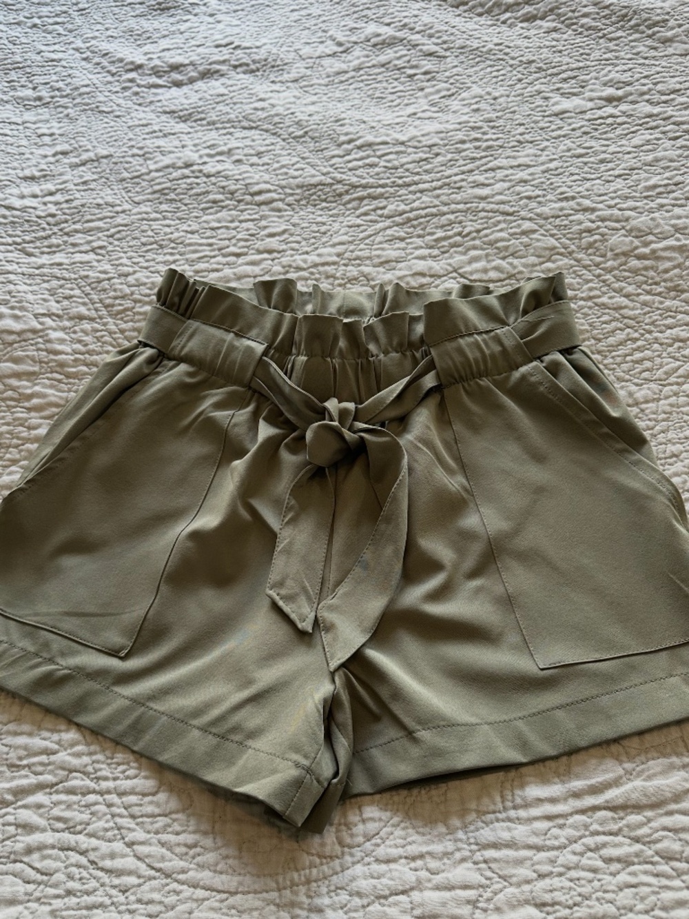 Structure Society Paperbag Tie Waist Shorts Taupe Size M/L